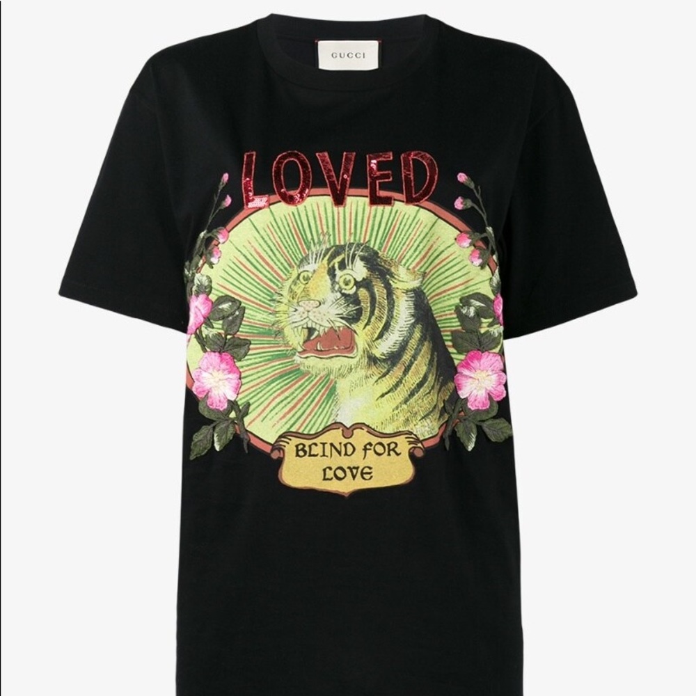 GUCCI T-Shirt In Cotone Con Stampa Tigre